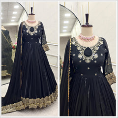 Beautiful Black Color Heavy Work Gown Beautiful Black Color Heavy Work Gown