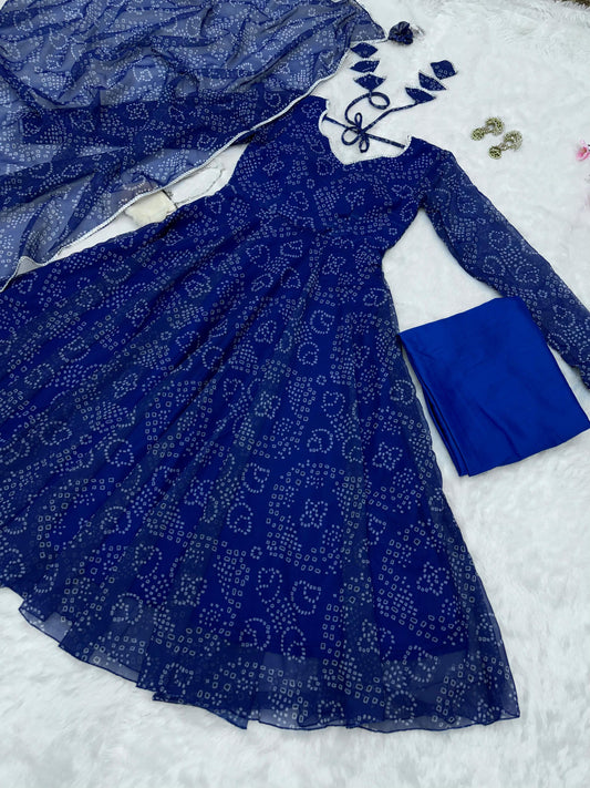 Delightful Georgette Blue Color Gown