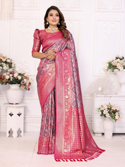 Decent Jari Silk Purple Color Saree