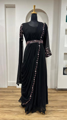Beautiful Black Color Georgette Gown Beautiful Black Color Georgette Gown