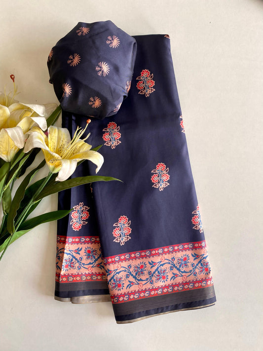 Delightful Dolla Viscose Navy Blue Color Saree