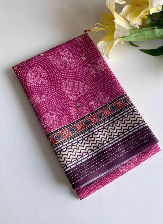 Classic Bandhani Prints Wine Color Saree