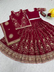Traditional Wear Sequence Work Maroon Color Lehenga Choli Traditional Wear Sequence Work Maroon Color Lehenga Choli