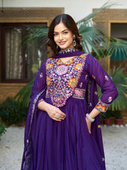 Wonderful Sequence Work Purple Color Gown Wonderful Sequence Work Purple Color Gown