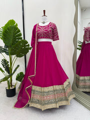 Thread with Sequence Work Pink Color Lehenga choli Thread with Sequence Work Pink Color Lehenga choli