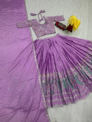 Marriage Special Embroidery Work Lavender Color Lehenga Choli Marriage Special Embroidery Work Lavender Color Lehenga Choli