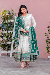 Preferable Georgette Teal Blue Color Gown With Wine dupatta Preferable Georgette Teal Blue Color Gown With Wine dupatta