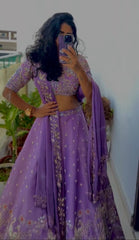 Marriage Special Embroidery Work Lavender Color Lehenga Choli Marriage Special Embroidery Work Lavender Color Lehenga Choli