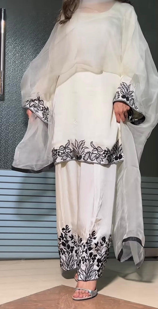 Classic White Color Embroidery Work Salwar Suit