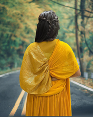 Designer Yellow Color Pleated Lehenga With Fancy Readymade Blouse Designer Yellow Color Pleated Lehenga With Fancy Readymade Blouse