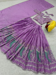 Marriage Special Embroidery Work Lavender Color Lehenga Choli Marriage Special Embroidery Work Lavender Color Lehenga Choli
