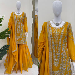 Black Color Sequence Work Stunning Sharara Suit Black Color Sequence Work Stunning Sharara Suit