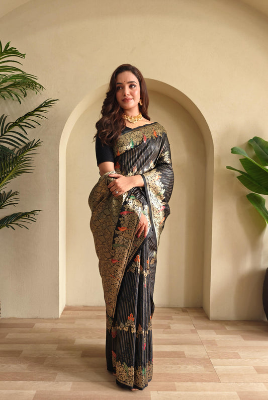 Festive Special Black Color Silk Saree