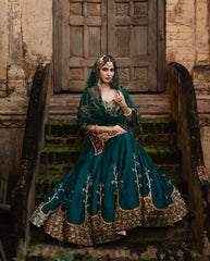 Traditional Wear Heavy Work Green Color Top With Lehenga Traditional Wear Heavy Work Green Color Top With Lehenga