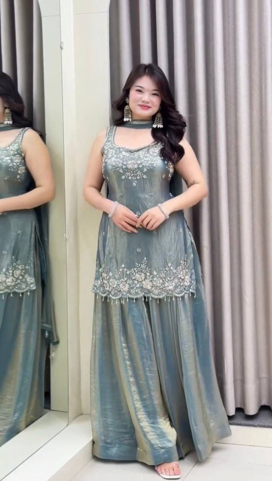 Amazing Pure Frendy Silk Embroidery Kurti