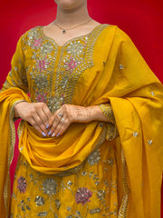 Wonderful Sequence Haldi Wear Yellow Color Sharara Suit Wonderful Sequence Haldi Wear Yellow Color Sharara Suit