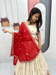 Beige Color Embroidery Work Lehenga Choli Beige Color Embroidery Work Lehenga Choli