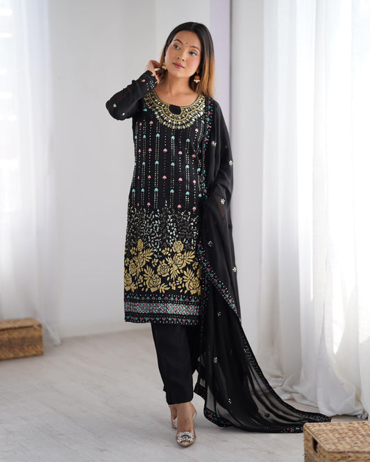 Precious Heavy Work Black Color Salwar Suit