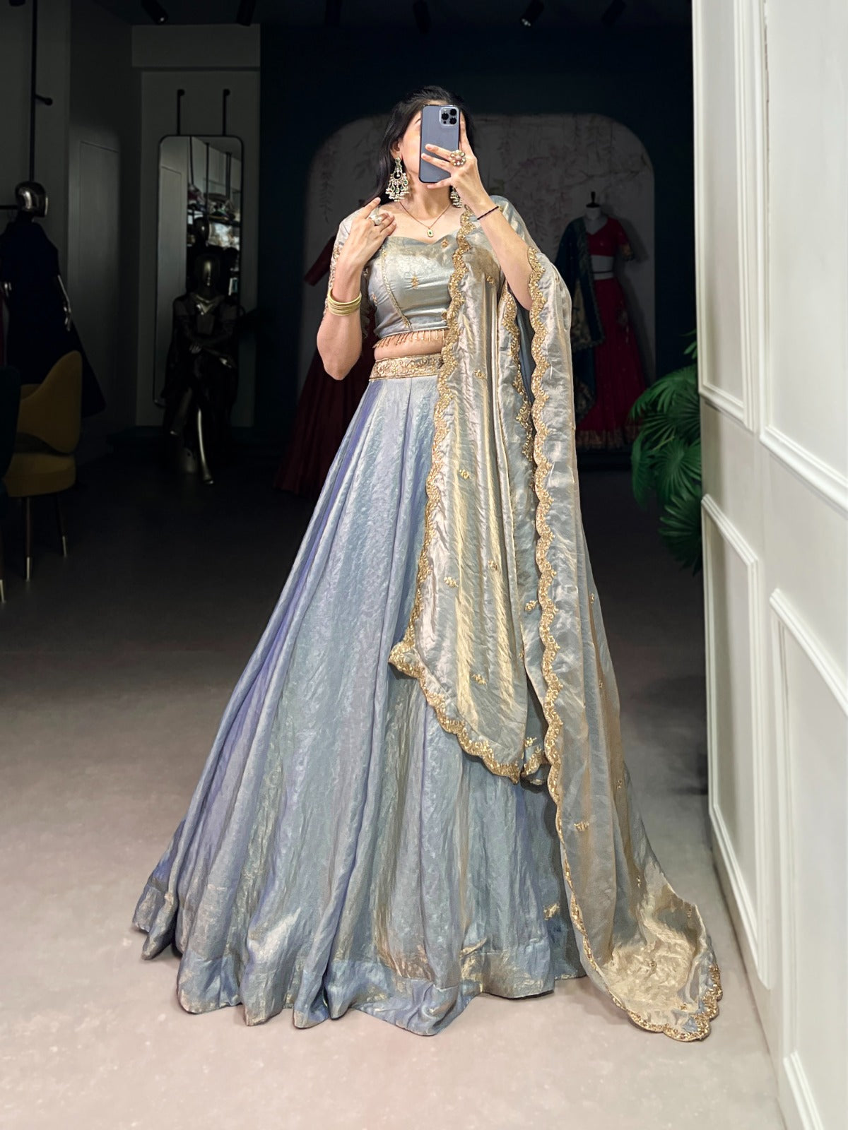 Sky Blue Color Sequence Work Attractive Lehenga Choli