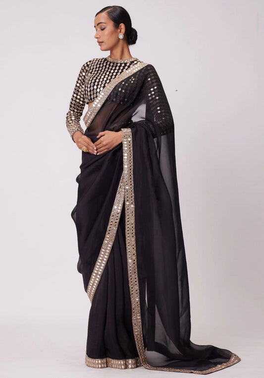 Delightful Rangoli Silk Black Color Saree