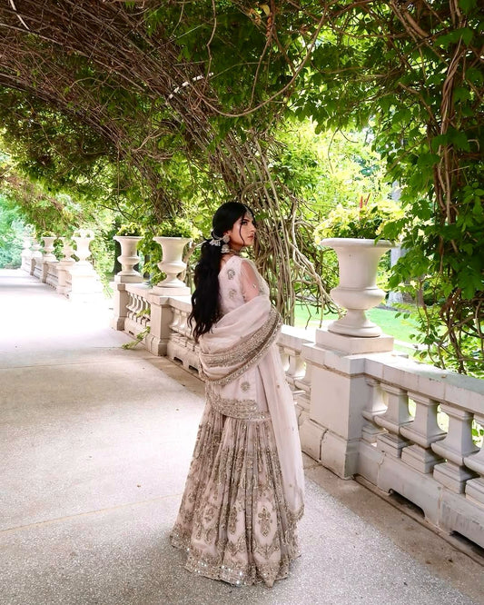 Traditional wear Sequence Work Peach Color Sharara Suit