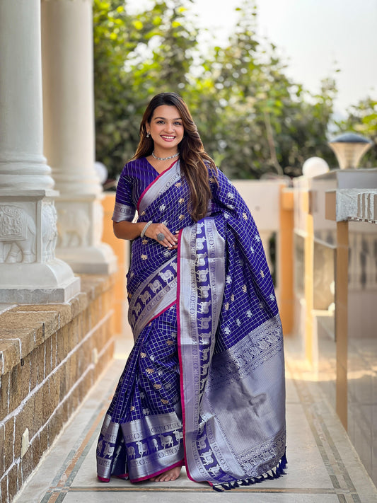 Good Looking Soft Silk Blue Color Saree
