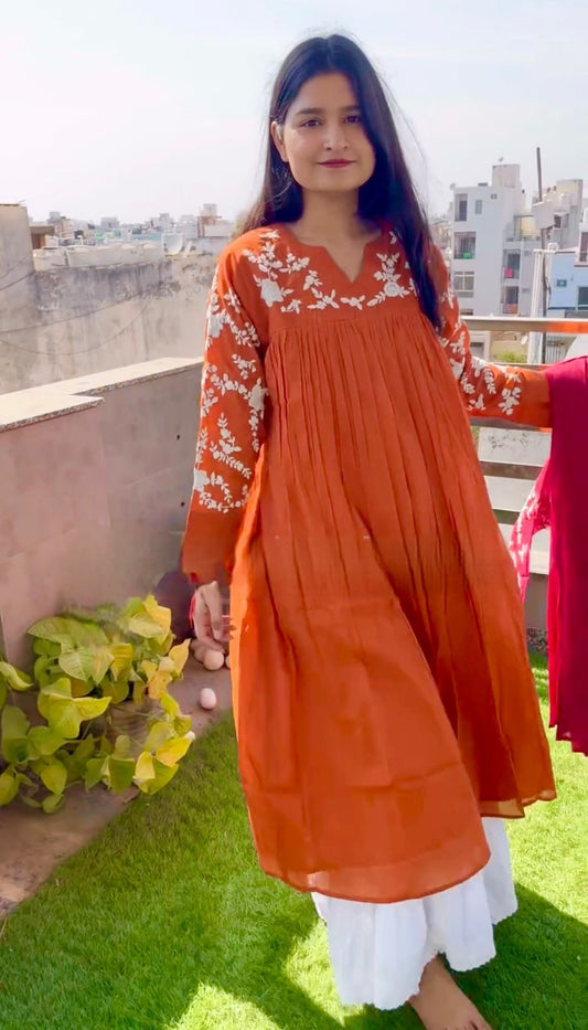 Ravishing Pink Color Embroidery Work Palazzo Suit