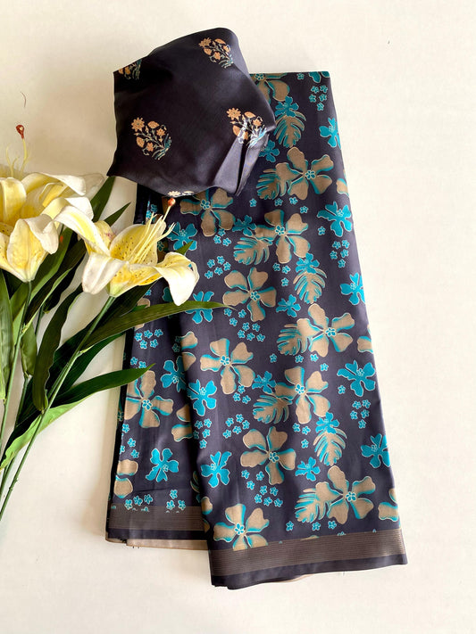 Delightful Dolla Viscose Sky Blue Color Saree