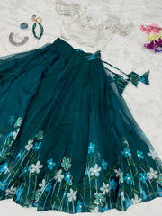 Fabulous Teal Blue Color Printed Lehenga Choli Fabulous Teal Blue Color Printed Lehenga Choli