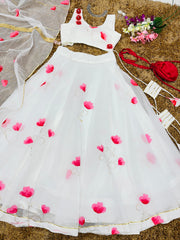 Embellished White Color Zari Work Lehenga Choli Embellished White Color Zari Work Lehenga Choli