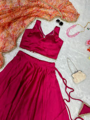 Fashionable Satin Silk Pink Color Lehenga Choli Fashionable Satin Silk Pink Color Lehenga Choli