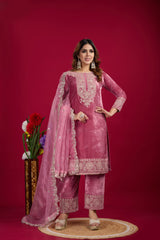 Function Wear Velvet Pink Color Salwar Suit With Duptta Function Wear Velvet Pink Color Salwar Suit With Duptta