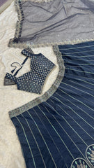 Engagement Wear Navy Blue Color Lehenga Choli Engagement Wear Navy Blue Color Lehenga Choli