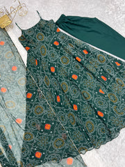 Pretty Green Color Bandhani Print Anarkali Suit Pretty Green Color Bandhani Print Anarkali Suit