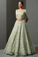 Fabulous Pista color Mulberry silk lehenga Choli Fabulous Pista color Mulberry silk lehenga Choli