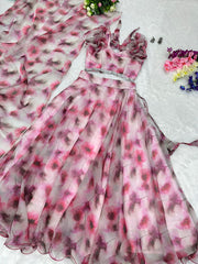 Party Wear Look Light Pink Organza Lehenga Choli Party Wear Look Light Pink Organza Lehenga Choli