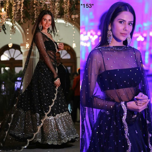 Amezing Black Colour Sequence Work Lehenga Choli