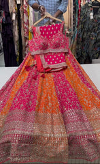 Wedding Wear Pink  Color Shade Heavy Lehenga Choli Wedding Wear Pink  Color Shade Heavy Lehenga Choli
