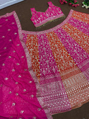 Wedding Wear Pink  Color Shade Heavy Lehenga Choli Wedding Wear Pink  Color Shade Heavy Lehenga Choli