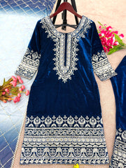 Elegant  Viscose  Velvet  Embroidery sequence Work Sharawar Suit Elegant  Viscose  Velvet  Embroidery sequence Work Sharawar Suit
