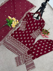 Mesmerizing  Red Color Georgette  Embroidery & Sequence Work Anarkali Suit Mesmerizing  Red Color Georgette  Embroidery & Sequence Work Anarkali Suit