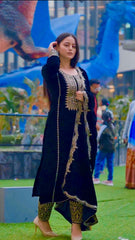 Amazing  Design Blue  Color Viscose Velvet Salwar Suit Amazing  Design Blue  Color Viscose Velvet Salwar Suit