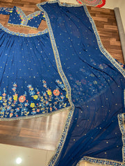 Beautiful Georgette Multi Color Thread Embroidery Coding Work Lehenga Choli Beautiful Georgette Multi Color Thread Embroidery Coding Work Lehenga Choli