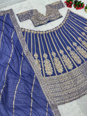 Captivating  Blue Color Georgette Sequence Work Lehenga Choli Captivating  Blue Color Georgette Sequence Work Lehenga Choli