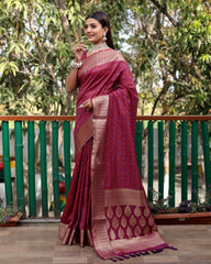 Stunning Bait Color Patola Style Designer Saree Stunning Bait Color Patola Style Designer Saree