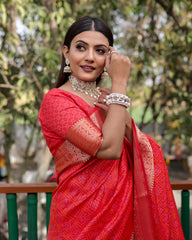 Stunning Red Color Patola Style Designer Saree Stunning Red Color Patola Style Designer Saree
