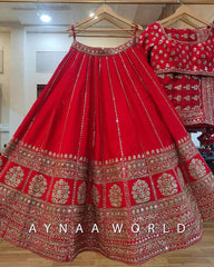Designer Red Color Sequence Work Lehenga Choli Designer Red Color Sequence Work Lehenga Choli