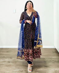 Outstanding Blue Color Sequence With Dori Latkan Anarkali Gown Outstanding Blue Color Sequence With Dori Latkan Anarkali Gown