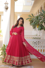 Outstanding  Sequins Embroidered Multi-Sequins work Pink .Color Gown Outstanding  Sequins Embroidered Multi-Sequins work Pink .Color Gown