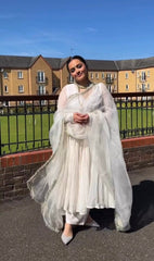 Luxuriant Embroidery Work white Color Alia Cut Anarkali suit Luxuriant Embroidery Work white Color Alia Cut Anarkali suit